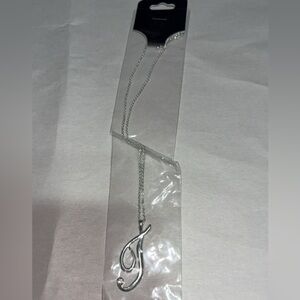 Elegant Silver‎ Color T Initial Necklace